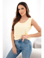 Dámská viskózová halenka s volánkem u výstřihu žlutá