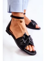 Módní dámské kožené sandály černé model 21587781 - EVENTO