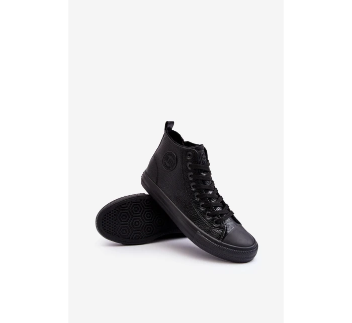 Mužské zateplené tenisky s zipem černé Big Star MM174012 Mužské zateplené tenisky s zipem černé Big Star MM174012