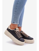 na platformě s ozdobnými šňůrkami černé model 21683454 - Boto na platformě s ozdobnými šňůrkami černé model 21683454 - Boto