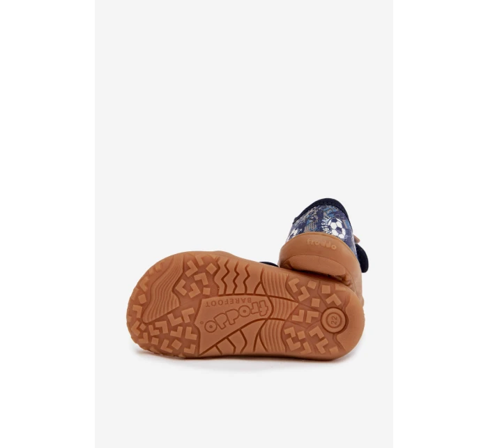 Dětské domácí boty pro na suchý zip Barefoot  tmavě modré model 22007348 - Froddo