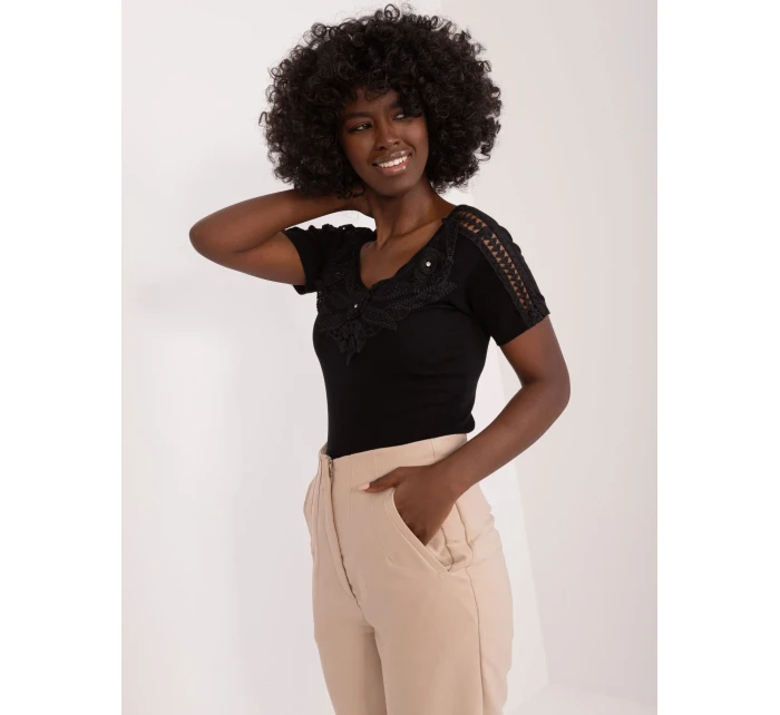 Bluzka PM BZ model 19529646 czarny - FPrice Bluzka PM BZ model 19529646 czarny - FPrice