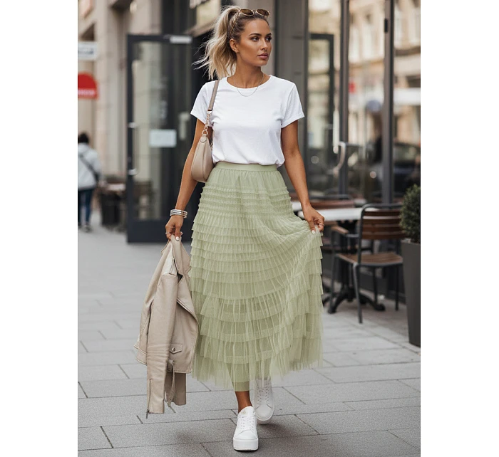 PASTELLA zelená tylová sukně FashionStreet CY0423