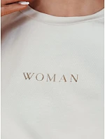 Dámské bavlněné basic tričko WOMAN béžové FashionStreet RY2552