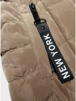 Tmavě béžová dámská vesta s kapucí model 21339612 - S'WEST Tmavě béžová dámská vesta s kapucí model 21339612 - S'WEST