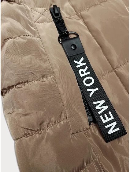 Tmavě béžová dámská vesta s kapucí model 21339612 - S'WEST