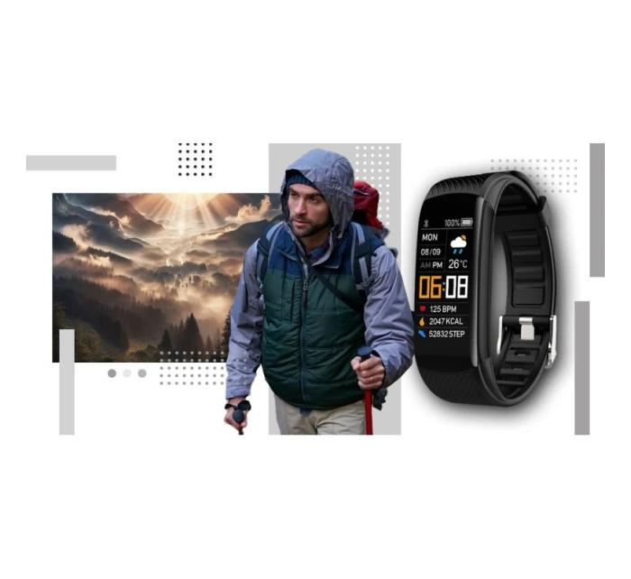 GIEWONT Smartwatch Black and White 2 Stripes GW200-2 GIEWONT Smartwatch Black and White 2 Stripes GW200-2