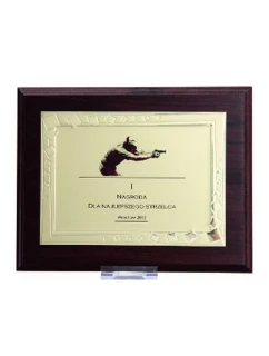 Plastový diplom s vyrytou kovovou destičkou