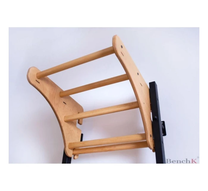 DŘEVĚNÝ KOVOVÝ GYMNASTICKÝ ŽEBŘÍK S DŘEVĚNOU LAVIČKOU 711W