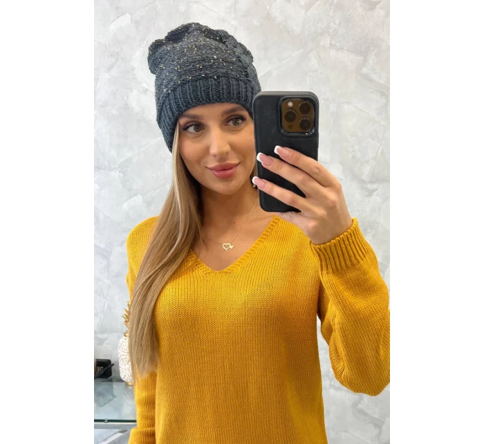 Dámská čepice Amira K359 graphite+black Dámská čepice Amira K359 graphite+black