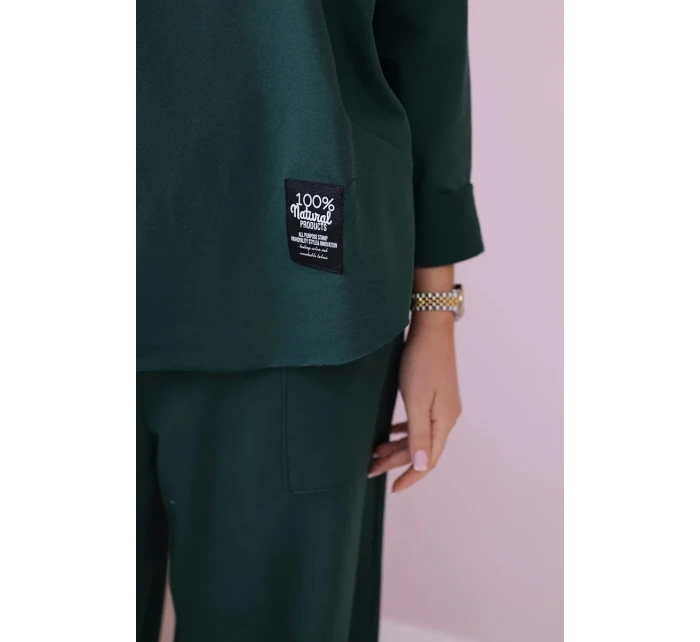 Bavlněná mikina kalhoty set tmavě zelená Bavlněná mikina kalhoty set tmavě zelená