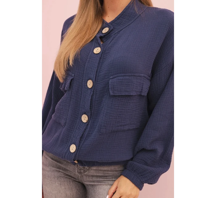 Dámská mušelínová košile s dlouhým rukávem granátová Dámská mušelínová košile s dlouhým rukávem granátová