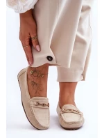 Dámské klasické semišové mokasíny béžové model 21625472 - Boto Dámské klasické semišové mokasíny béžové model 21625472 - Boto