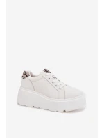 Kožené dámské tenisky na platformě Panterka Vinceza 89144 Bílé Kožené dámské tenisky na platformě Panterka Vinceza 89144 Bílé