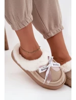 Dámské pantofle s kožešinou a mašlí Béžové Fenella Dámské pantofle s kožešinou a mašlí Béžové Fenella