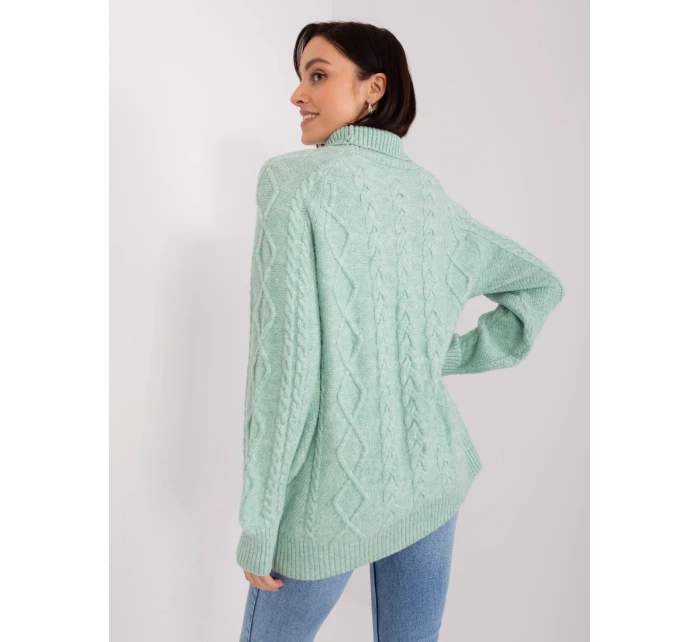 Sweter AT SW  mietowy model 19034342 - FPrice