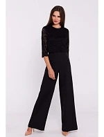 S381 Kombinéza s krajkovými detaily - černá