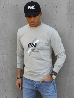 Pánská mikina s potiskem béžová Dstreet BX5363