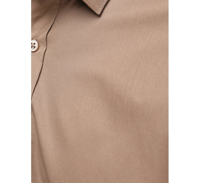 Pánská elegantní hladká béžová košile REGULAR FIT FashionStreet DX2686