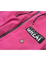 Růžový tenký asymetrický dámský přehoz přes oblečení model 18001565 - S'WEST Růžový tenký asymetrický dámský přehoz přes oblečení model 18001565 - S'WEST