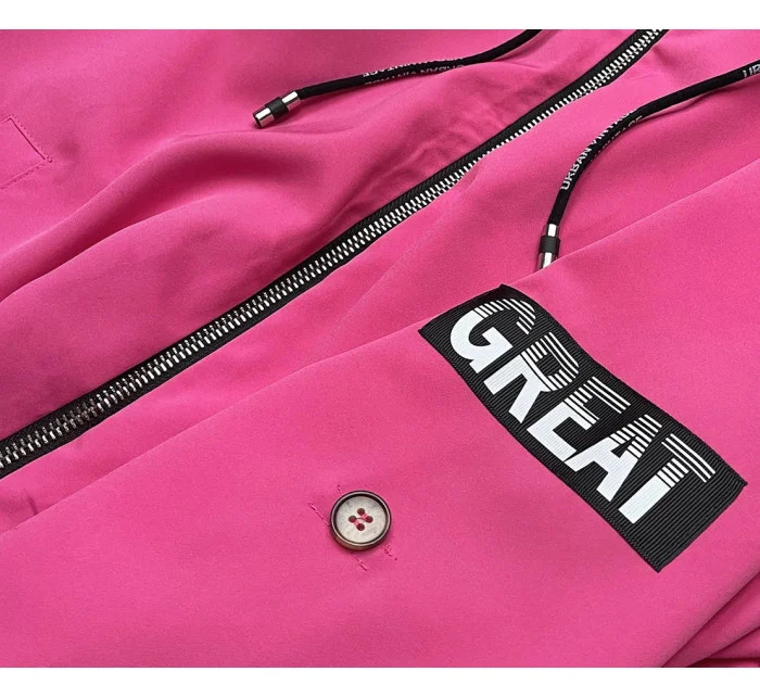 Růžový tenký asymetrický dámský přehoz přes oblečení model 18001565 - S'WEST Růžový tenký asymetrický dámský přehoz přes oblečení model 18001565 - S'WEST