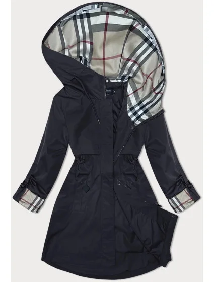 Tmavě modrá bunda parka s ozdobnou podšívkou model 19709891 - BH FOREVER