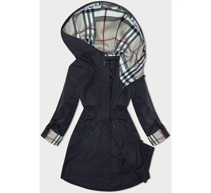 Tmavě modrá bunda parka s ozdobnou podšívkou model 19709891 - BH FOREVER