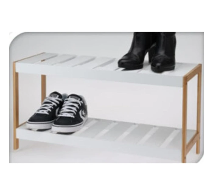 POLICOVÁ SKŘÍŇKA NA BOTY 2 ÚROVNĚ BAMBUSOVÁ