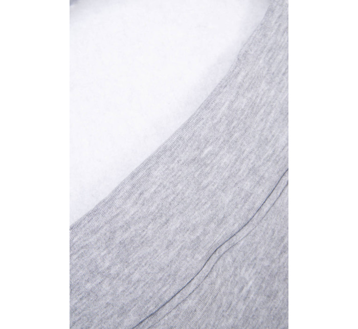 Zateplená mikina s vyšitým nápisem oversize šedá