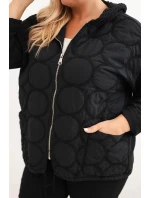 Dámská mikina Plus Size bavlněná na zip černá