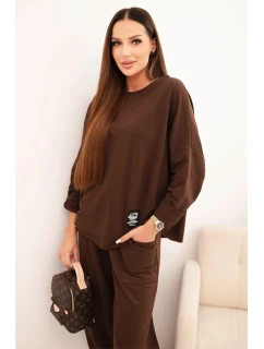 Komplet bavlněný mikina + kalhoty tmavě mátová