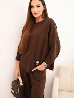 Komplet bavlněný mikina + kalhoty tmavě mátová