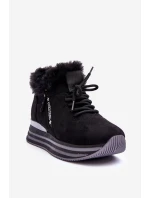 Sportovní Boty Na Platformě S Kožíškem Černá model 21631423 - Boto