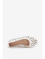 Dětské Perforované Baletky S Leskem Bílé Zindira Dětské Perforované Baletky S Leskem Bílé Zindira