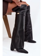 Zateplené kozačky s  za koleno  černé model 21707713 - Boto