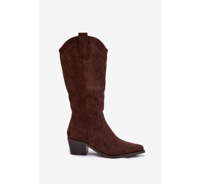 Kozačky Kovbojky Dámské Čokoládové model 21821842 - Boto Kozačky Kovbojky Dámské Čokoládové model 21821842 - Boto