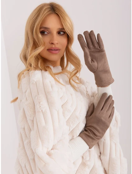 Rękawiczki AT RK model 19367855 ciemny bezowy - FPrice Rękawiczki AT RK model 19367855 ciemny bezowy - FPrice