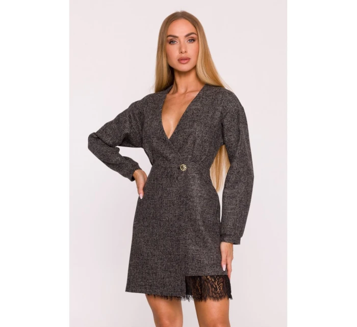 Zavinovací šaty z černé model 21295894 - Moe Zavinovací šaty z černé model 21295894 - Moe