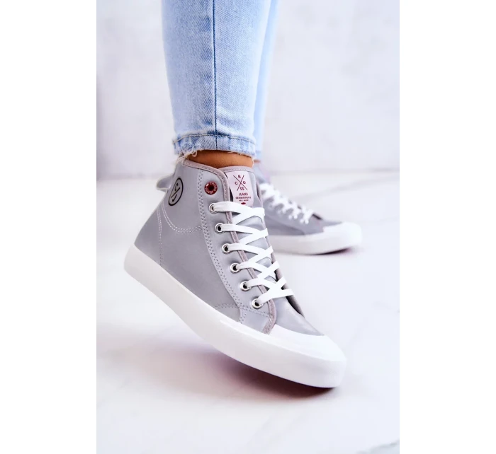Dámské vysoké tenisky Cross Jeans JJ2R4057C šedá Dámské vysoké tenisky Cross Jeans JJ2R4057C šedá