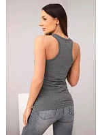 Dámská tílko z bavlny s kulatým výstřihem grafitová