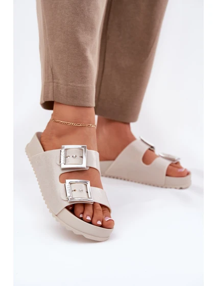 Dámské Pantofle S Přezkami A Béžové model 21695864 - Zaxy