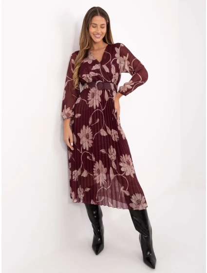 Sukienka IT SK model 21488890 bordowy - FPrice Sukienka IT SK model 21488890 bordowy - FPrice