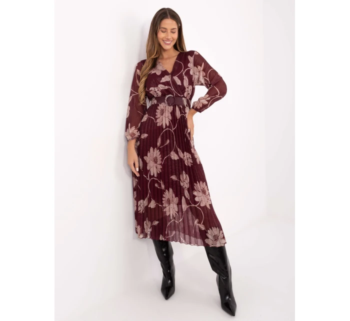 Sukienka IT SK model 21488890 bordowy - FPrice Sukienka IT SK model 21488890 bordowy - FPrice