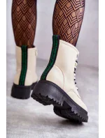 Dámské kožené boty Workers Světle béžové Denila Dámské kožené boty Workers Světle béžové Denila