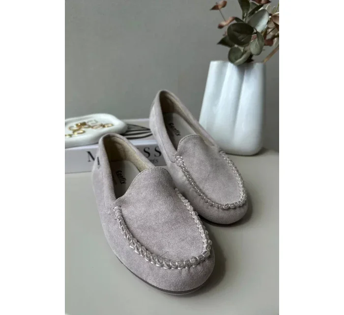 Dámské eko semišové mokasíny, fialová Amrutia