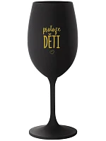 PROTOŽE DĚTI - černá sklenice na víno 350 ml