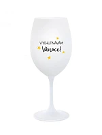 VYCHUTNÁVÁM SI VÁNOCE - bílá sklenice na víno 350 ml