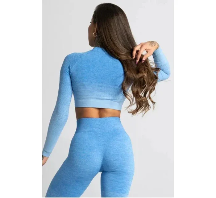Dámský Crop-Top s dlouhým rukávem Ombre - Gym Glamour