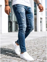 Pánské tmavě modré džínové kalhoty FashionStreet UX3995