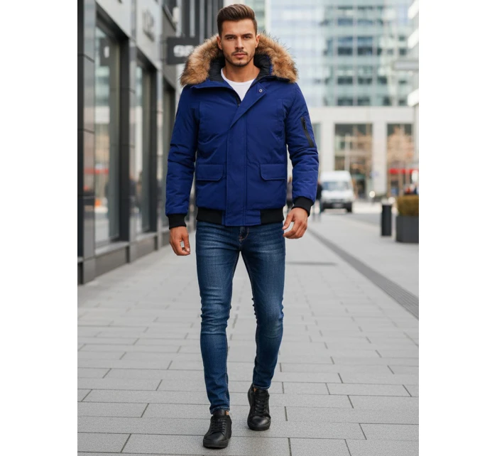 FashionStreet pánská tmavě modrá zimní bunda TX3943z FashionStreet pánská tmavě modrá zimní bunda TX3943z